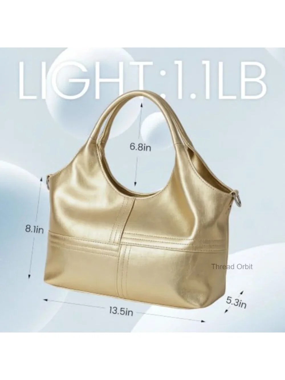 Medium Vegan Leather Tote Hobo Bag with Detachable Satchel Strap